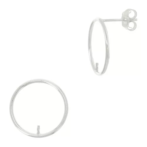 Ganchos pendientes circulo calado 15 mm Plata 925 x2