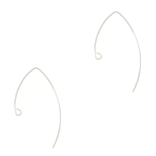 Ganchos pendientes hilo para decorar 21 mm de Plata 925 x2