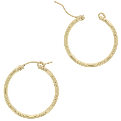 Ganchos Pendientes de aros 34 mm de Gold filled x2