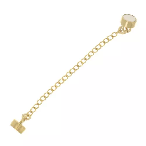 Cierre imantado 10x4 mm con cadena eslabón Rombo de seguridad- Gold filled x1