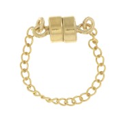 Cierre imantado 10x4 mm con cadena eslabón Rombo de seguridad- Gold filled x1