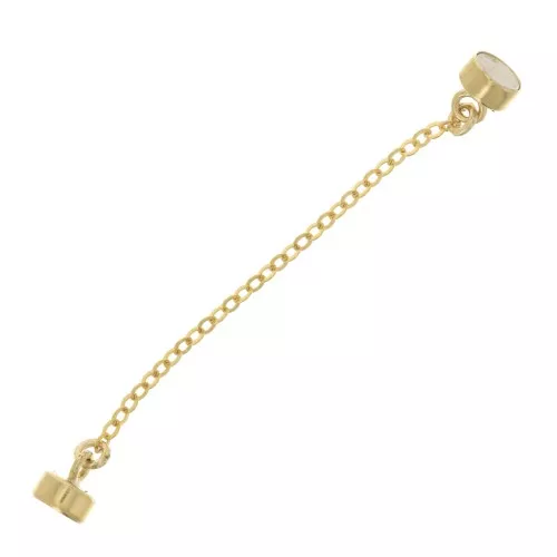 Cierre imantado 10x4 mm con cadena Forçat limée de seguridad 4 cm - Gold filled x1
