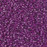Miyuki Delica 11/0 DB0281 - Luster Crystal Lined Fuchsia - paquete de 100g
