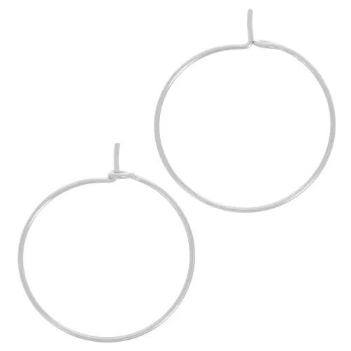 Pendientes de aro 20 mm a decorar - Acero inoxidable 304L x2