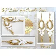 Athos 3D par Puca® cabuchón ovalado de cristal 20x10 mm Jet Hematite x1