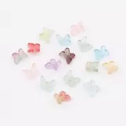 Cuentas con forma mariposa 9.5x11 mm - Rosa claro - Dorado x4