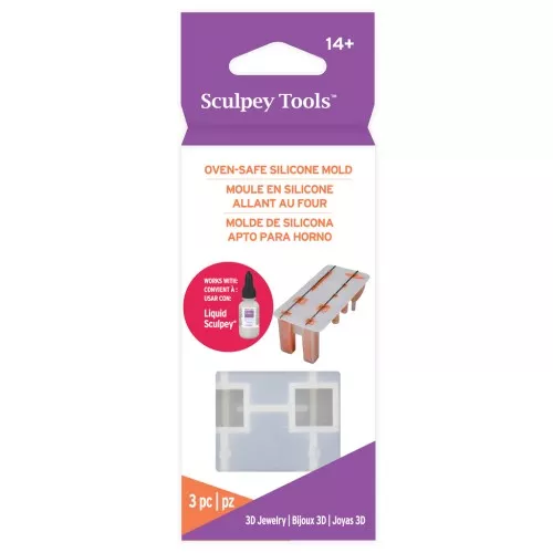 Molde de silicono Sculpey 6 formas geométricas para la fabricación de joyas 3D x1
