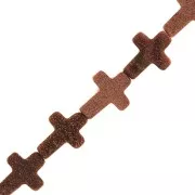 Cuenta cruz 16.5x12 mm de imitación piedra gema tintada - Pierre de soleil x1