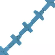 Cuenta cruz 16.5x12 mm de imitación piedra gema tintada - Turquoise x1