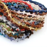 Cuenta cruz 16.5x12 mm de imitación piedra gema tintada - Oeil de tigre x1