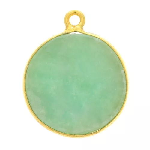Colgante redondo de piedra gema 16mm - de Plata 925Dorado con oro fino - Amazon