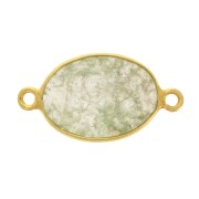 Entrepieza de piedra gemma 14x10mm Plata 925 Dorado con oro fino Aventurine|raw }}
