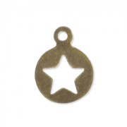 Dijes estrellas huecas 8 mm bronce x5