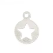 Dijes estrellas huecas 8 mm plateado x5