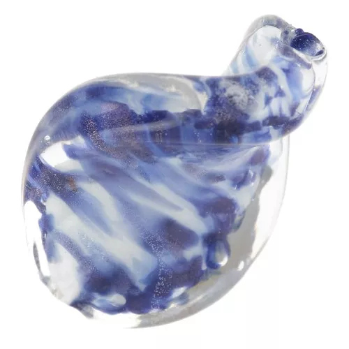 Cuenta retorcida 30x20 mm Crystal/Milky Blue x1