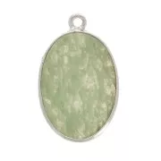 Colgante ovalado de piedra gema 18x11mm - Plata 925 - Aventurine x1