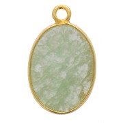 Colgante ovalado piedra gema18x11mm Plata 925 Dorado con oro fino - Aventurine x1|raw }}