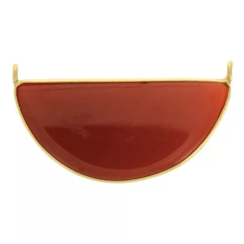 Entrepieza para collar de piedra gema 33x19 mm Plata 925 Dorado con oro fino Corna
