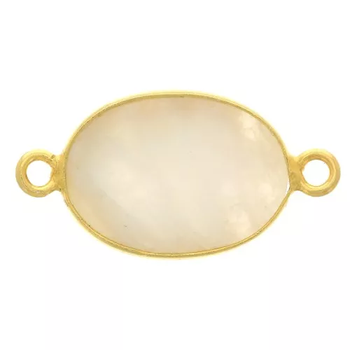 Entrepieza de piedra gemma 14x10mm Plata 925 Dorado à l'or fin Pierre de lun