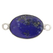 Entrepieza de piedra gemma 15x10mm Plata 925 - Lapis lazuli x1