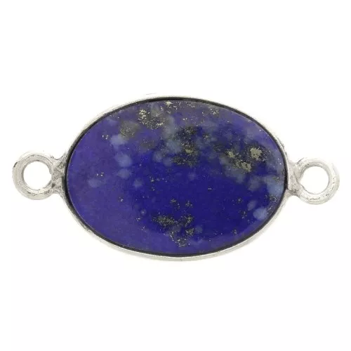 Entrepieza de piedra gemma 15x10mm Plata 925 - Lapis lazuli x1
