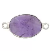 Entrepieza de piedra gemma 15x10mm Plata 925 - Amethyste x1