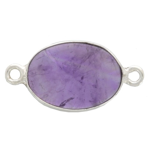 Entrepieza de piedra gemma 15x10mm Plata 925 - Amethyste x1