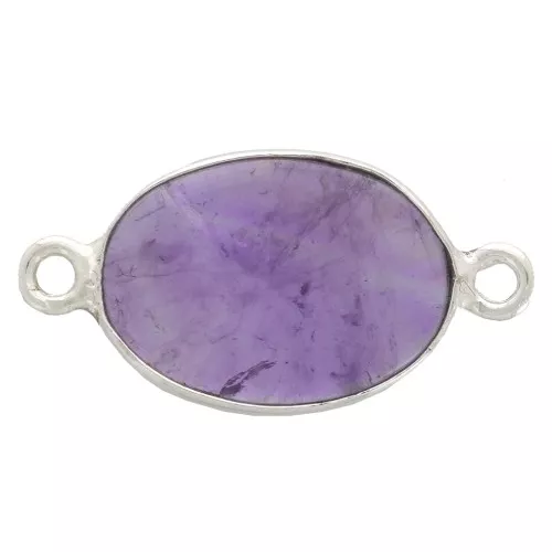 Entrepieza de piedra gemma 15x10mm Plata 925 - Amethyste x1
