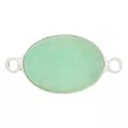 Entrepieza de piedra gemma 15x10mm Plata 925 - Amazonite x1
