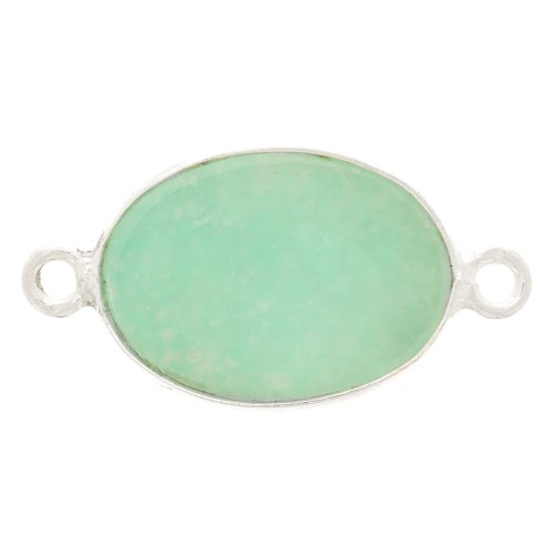 Entrepieza de piedra gemma 15x10mm Plata 925 - Amazonite x1