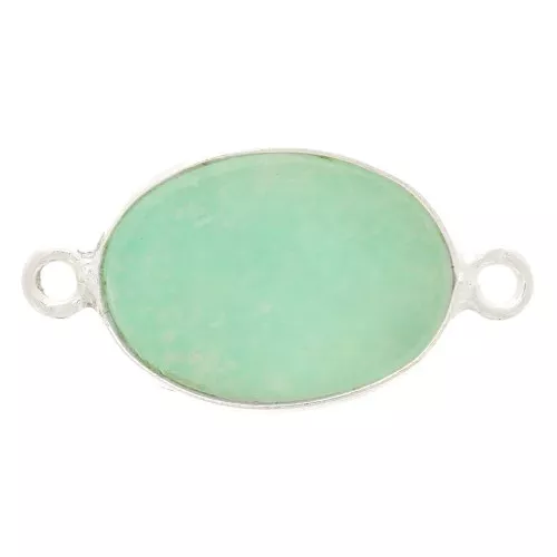 Entrepieza de piedra gemma 15x10mm Plata 925 - Amazonite x1