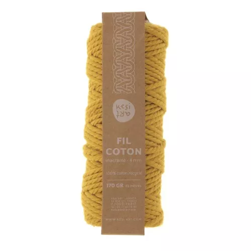 Hilo para hacer trabajos en macramé - Kesi Art - 4 mm Moutarde (n°07) x 45m