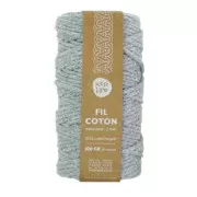 Cuerda para macramé de algodón reciclado - Kesi Art - 2 mm Gris souris (n°113) x60