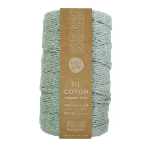 Cuerda para macramé de algodón reciclado - Kesi Art - 2 mm Tige (n°111) x60m