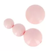 Surtido de 26 cuentas redondas de 8-10-14 mm y 2 cabujones de resina - Rose pastel