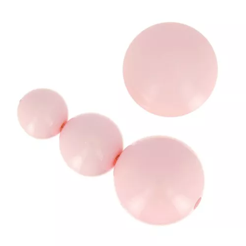 Surtido de 26 cuentas redondas de 8-10-14 mm y 2 cabujones de resina - Rose pastel