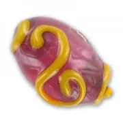 Redonda plana 18 mm Fuschia/Orange x1