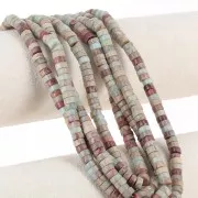 Cuentas arandalas Heishi piedra preciosa rondelles 6x3mm Regality teñido aqua terra jasper x41cm