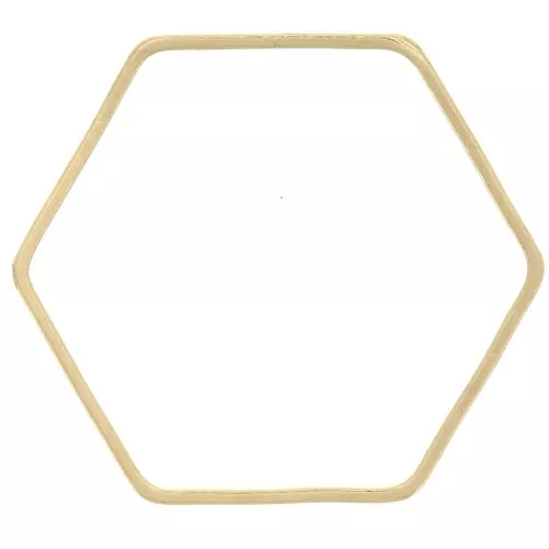 Anilla para montaje y tejido hexagone 22x20 mm - Dorado x1