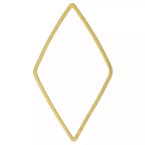 Anilla para montaje y tejido rombo 23x13 mm - Dorado x1