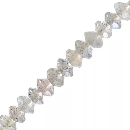 Cuentas arandelas facetadas piedra gema 3x2 mm - Labradorite x20