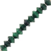Cuentas arandelas facetadas piedra gema 3x2 mm - Malachite x20