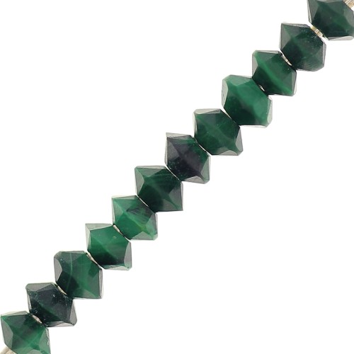 Cuentas arandelas facetadas piedra gema 3x2 mm - Malachite x20