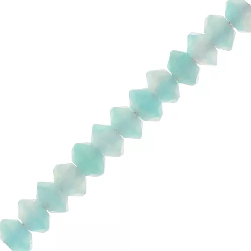 Cuentas arandelas facetadas piedra gema 3x2 mm - Amazonite x20