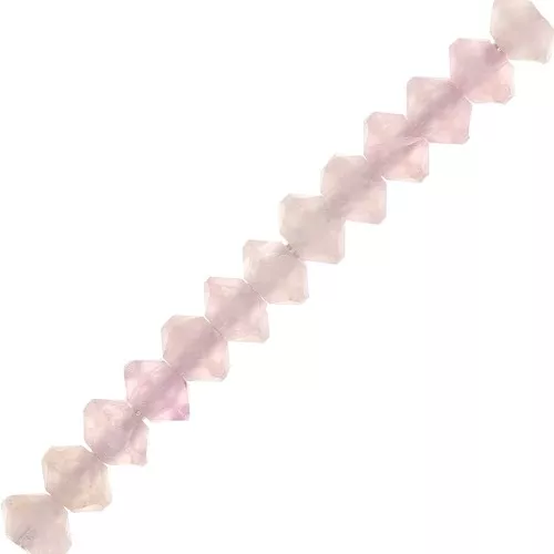 Cuentas arandelas facetadas piedra gema 3x2 mm - Quartz rose x20