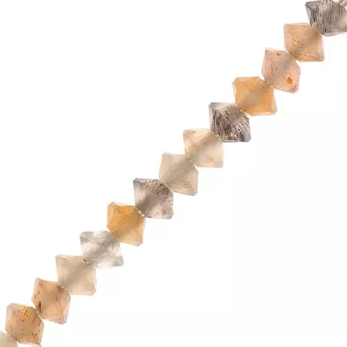 Cuentas arandelas facetadas piedra gema 3x2 mm - Pierre de lune Peach x20