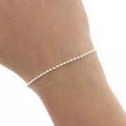 Cadena de bolas 2 mm Chapado en plata fina x 1m