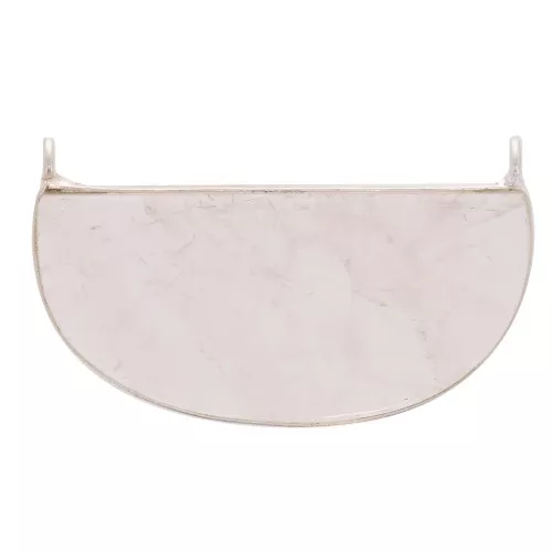 Entrepieza para collar de piedra gema 33x19 mm Plata 925 - Quartz rose x1