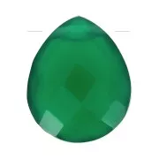 Cuenta gota facetada 12x10 mm piedra gema tintada Onyx vert x1