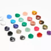 Cuenta gota facetada 12x10 mm piedra gema tintada Onyx vert x1